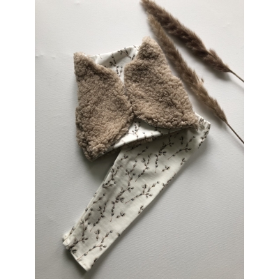 Gilet teddy ecru & wilgentakjes Gilet teddy ecru & wilgentakjes