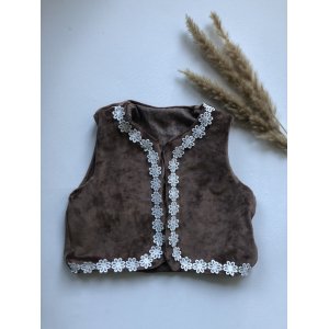 Gilet Velvet Bruin Bloemenkant