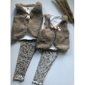 Gilet teddy donkerbeige 