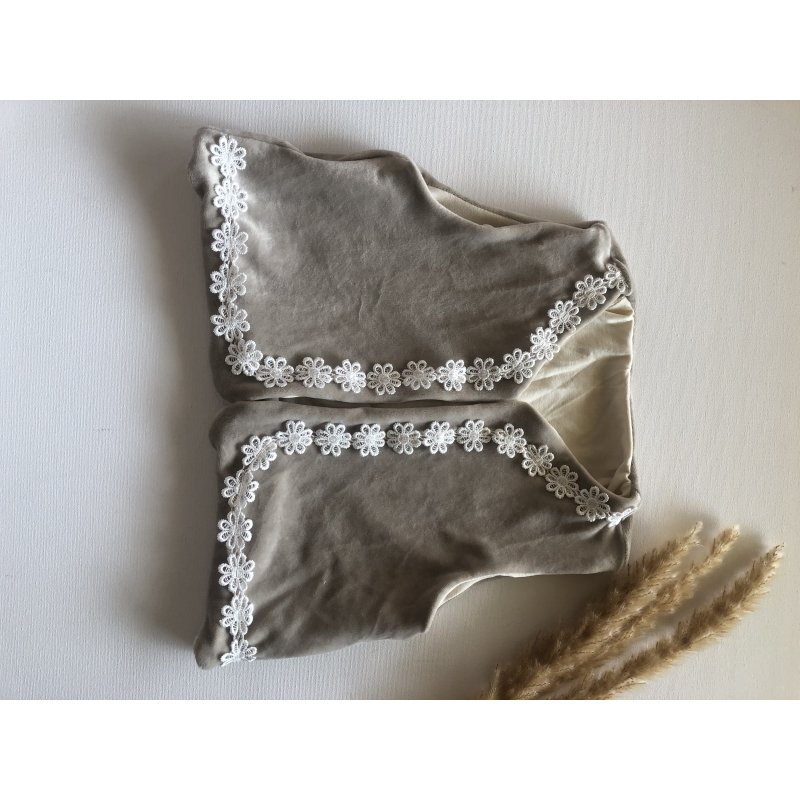 Gilet Velvet Beige Bloemenkant