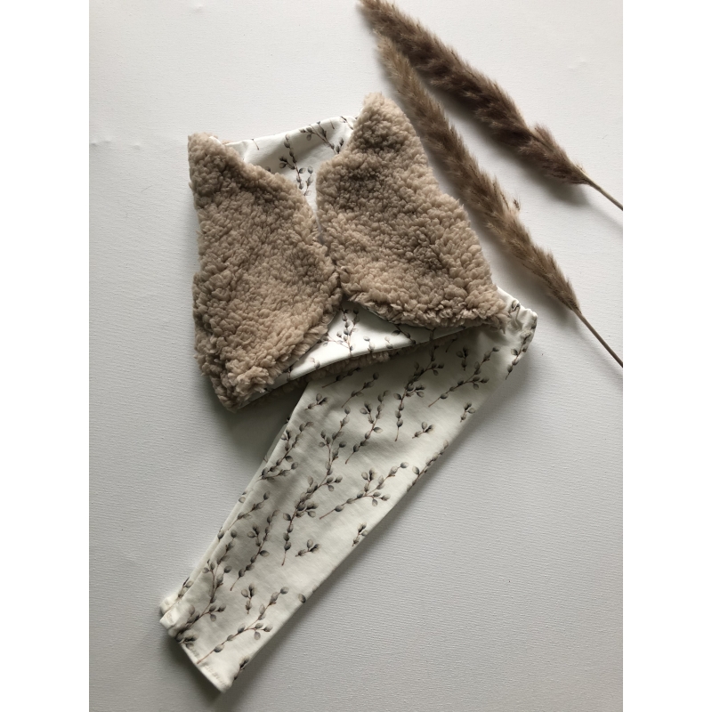 Gilet teddy ecru & wilgentakjes