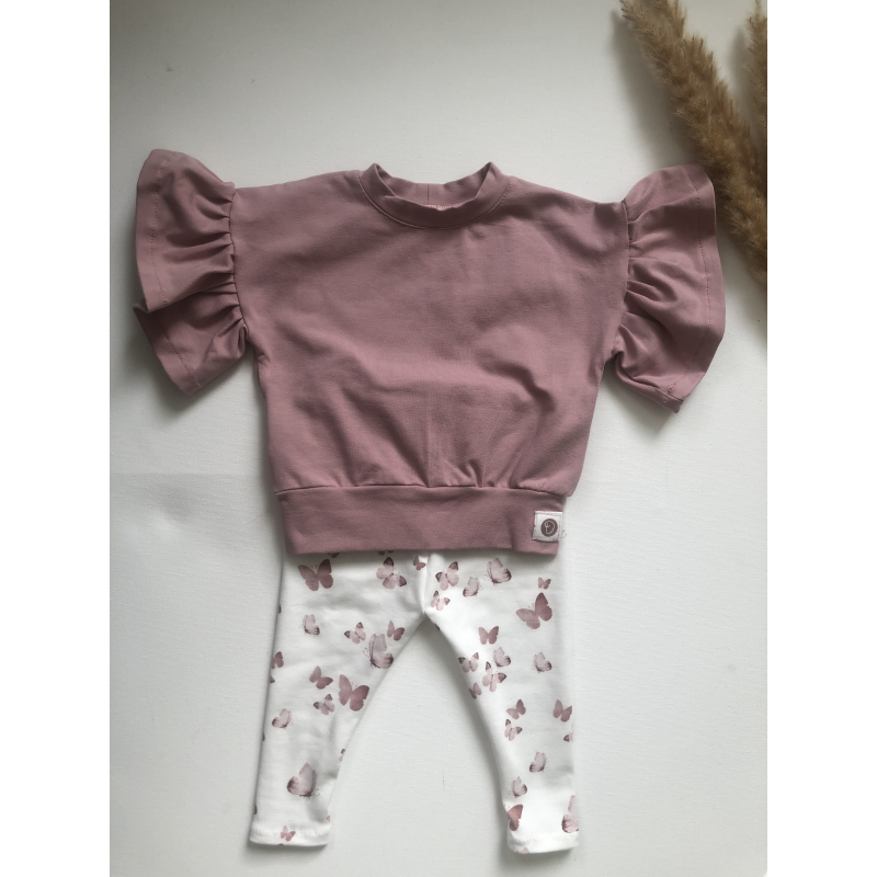 Broekje vlinders & shirt roze