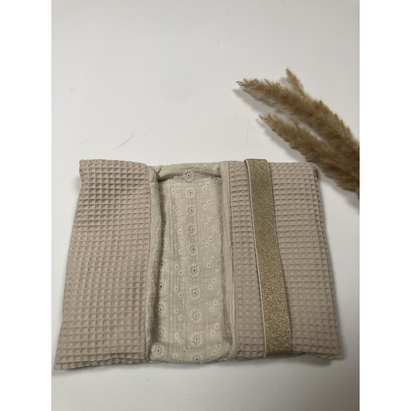 Luieretui Beige Bloemen Goud