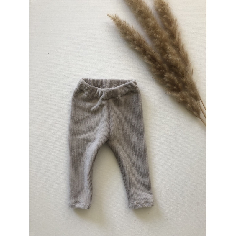 Broekje Prematuur Rib Beige Velours